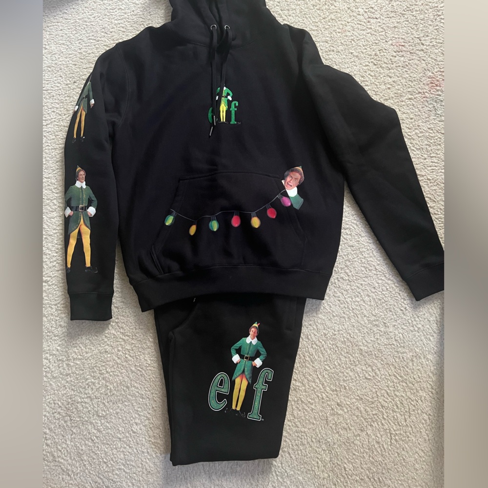 ELF Black hoodie & pant set